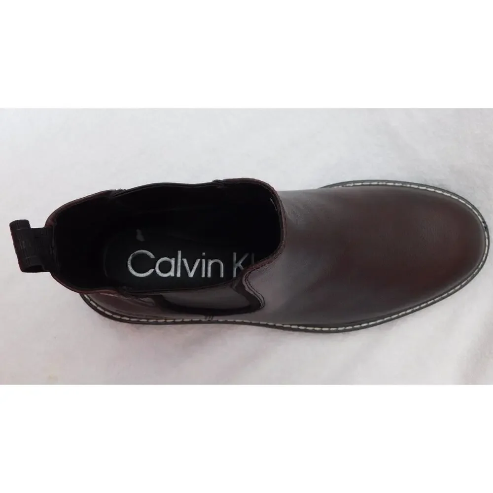 M4 Calvin Klein Dark Brown Men's Letrel Almo Boots Size 11.5